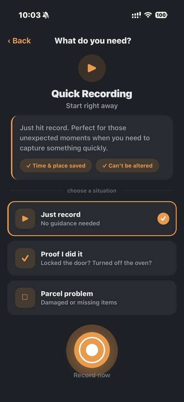 Pocket Proof quick recording