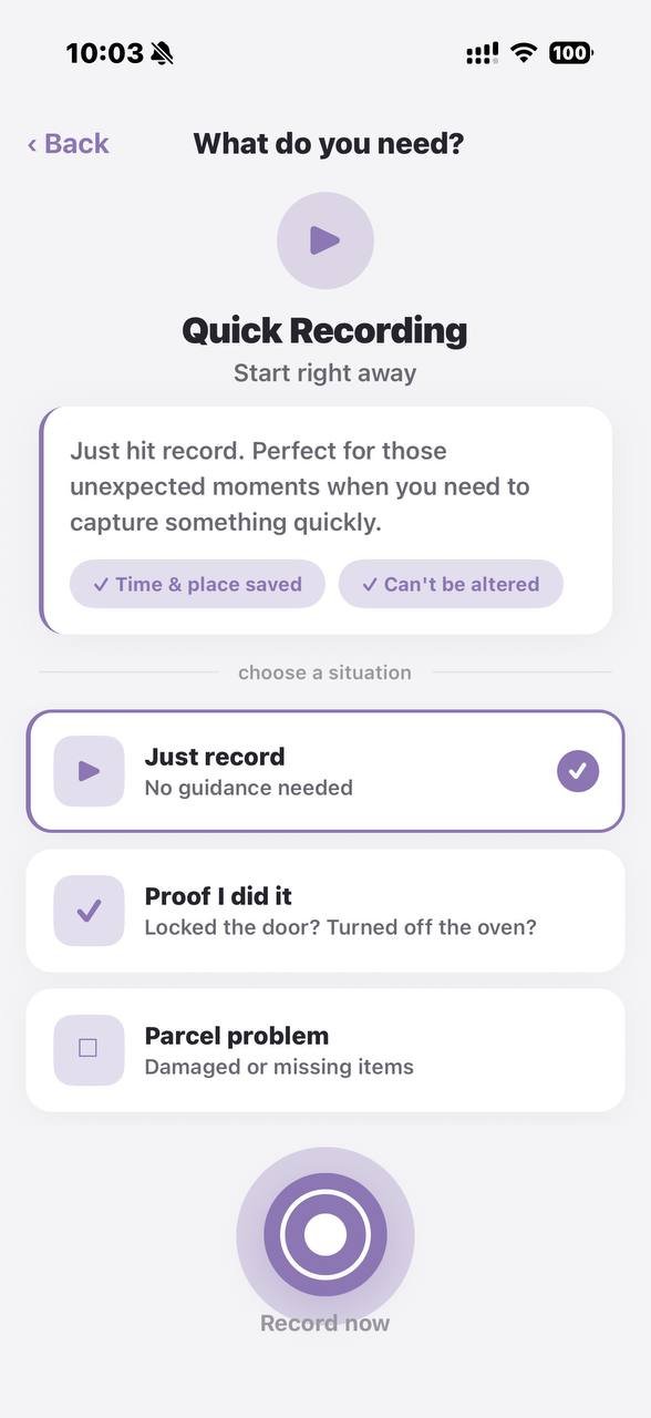Pocket Proof quick recording